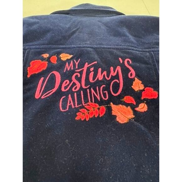 "DISNEY" Frozen 2, Velvet,Embroidered,Girls Jacket,SZ 5/6, Asymmetrical Zipper - Picture 7 of 9